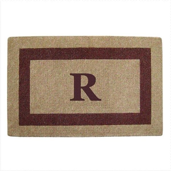 Nedia Home Nedia Home 02083R Single Picture - Brown Frame 30 x 48 In. Heavy Duty Coir Doormat - Monogrammed R O2083R